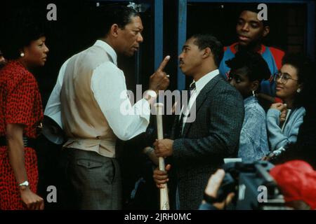 MORGAN FREEMAN, MICHAEL BEACH, LEAN ON ME, 1989 Stock Photo