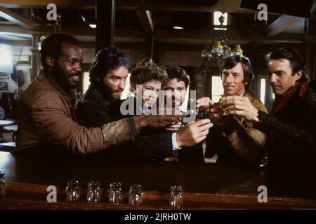 DANNY GLOVER, KEVIN KLINE, LINDA HUNT, SCOTT GLENN, KEVIN COSTNER, SILVERADO, 1985 Stock Photo