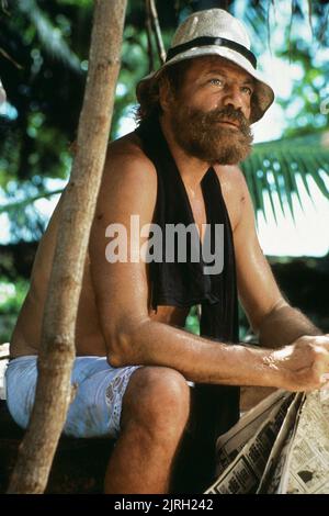 OLIVER REED, CASTAWAY, 1986 Stock Photo