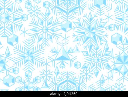 Winter seamless pattern with snowflakes. Merry Christmas and Happy New Year background. Stock Vector