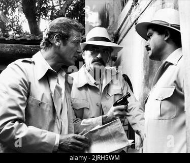 ROGER MOORE, GREGORY PECK, MARC ZUBER, THE SEA WOLVES: THE LAST CHARGE OF THE CALCUTTA LIGHT HORSE, 1980 Stock Photo