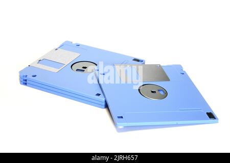 colored floppy diskettes isolated on white Stock Photo