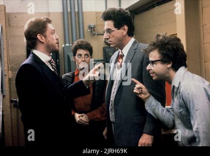 WILLIAM ATHERTON, ANNIE POTTS, HAROLD RAMIS, RICK MORANIS, GHOSTBUSTERS, 1984 Stock Photo