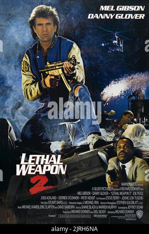 MEL GIBSON, DANNY GLOVER POSTER, LETHAL WEAPON 2, 1989 Stock Photo