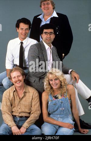 JOHN CANDY, TOM HANKS, EUGENE LEVY, DARYL HANNAH, RON HOWARD, SPLASH, 1984 Stock Photo