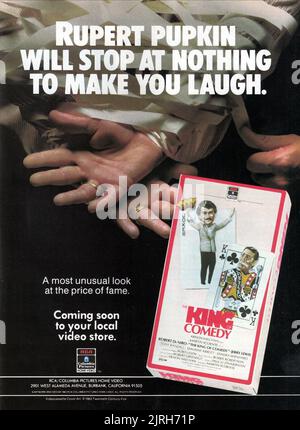 THE KING OF COMEDY 1982 20th Century Fox film with Robert De Niro Stock ...