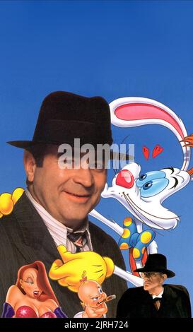 BOB HOSKINS, CHRISTOPHER LLOYD, JESSICA RABBIT, ROGER RABBIT, WHO FRAMED ROGER RABBIT, 1988 Stock Photo