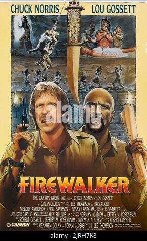 CHUCK NORRIS, LOUIS GOSSETT JR. POSTER, FIREWALKER, 1986 Stock Photo