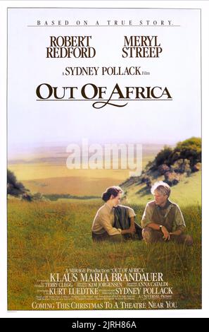 MERYL STREEP, ROBERT REDFORD POSTER, OUT OF AFRICA, 1985 Stock Photo