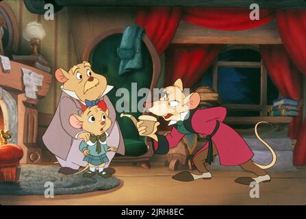 DR DAVID Q DAWSON, OLIVIA FLAVERSHAM, BASIL, THE GREAT MOUSE DETECTIVE, 1986 Stock Photo