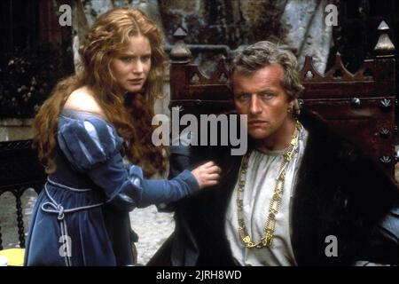 JENNIFER JASON LEIGH, RUTGER HAUER, FLESH+BLOOD, 1985 Stock Photo