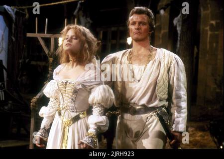 JENNIFER JASON LEIGH, RUTGER HAUER, FLESH+BLOOD, 1985 Stock Photo