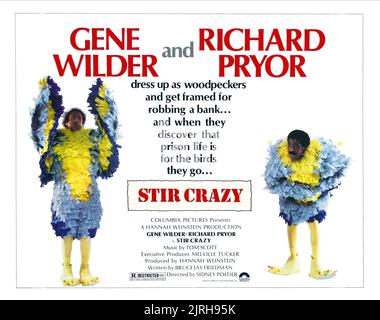 GENE WILDER, RICHARD PRYOR POSTER, STIR CRAZY, 1980 Stock Photo