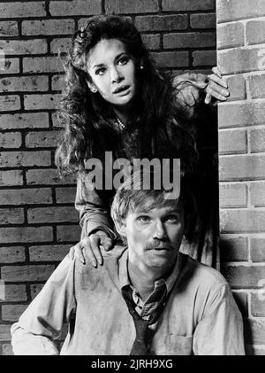 MARY CROSBY, RICHARD THOMAS, FINAL JEOPARDY, 1985 Stock Photo