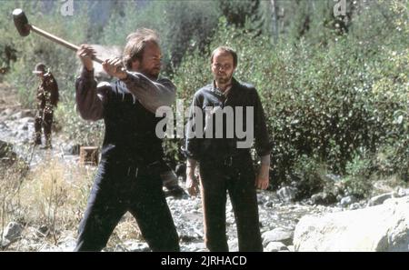 CLINT EASTWOOD, MICHAEL MORIARTY, PALE RIDER, 1985 Stock Photo