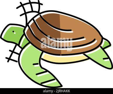 turtle in plastic net color icon vector illustration Stock Vector