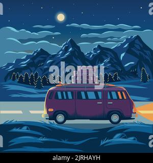 Vector Illustration of mountain landscape Stock Vector