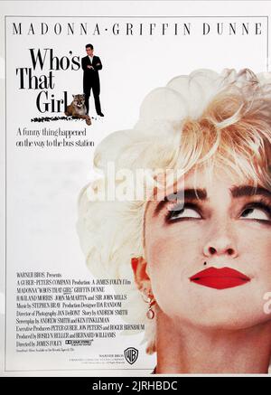 GRIFFIN DUNNE, MADONNA POSTER, WHO'S THAT GIRL?, 1987 Stock Photo