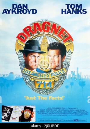 DAN AYKROYD, TOM HANKS POSTER, DRAGNET, 1987 Stock Photo