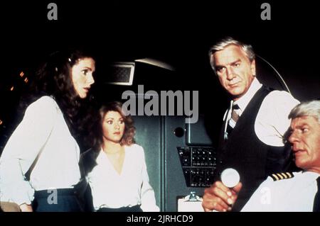 JULIE HAGERTY, LESLIE NIELSEN, PETER GRAVES, AIRPLANE!, 1980 Stock Photo