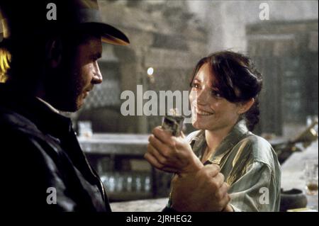 HARRISON FORD, KAREN ALLEN, RAIDERS OF THE LOST ARK, 1981 Stock Photo