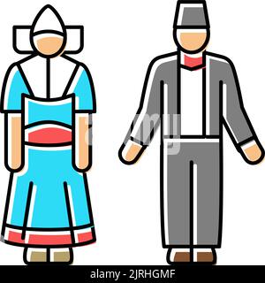 dutch national clothes color icon vector illustration Stock Vector ...