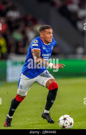 EINDHOVEN, NETHERLANDS - AUGUST 24: James Tavernier of Rangers during the UEFA Champions League Play-Off Second Leg match between PSV and Rangers at the Philips Stadion on August 24, 2022 in Eindhoven, Netherlands (Photo by Andre Weening/Orange Pictures) Stock Photo