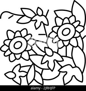 passiflora flower liana line icon vector illustration Stock Vector