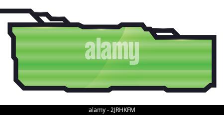 Irregular shaped template with bold frame and green color with gradient effect. Stock Vector