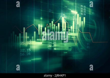financial graph on technology abstract background Stock Photo