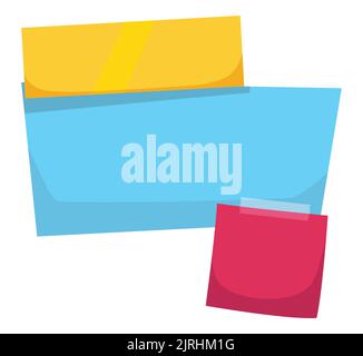Colorful papers isolated over white background, as reminder templates, ready to use it. Stock Vector