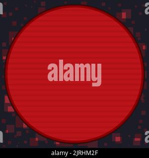 Big red button template, with scanlines and pixel black background. Stock Vector