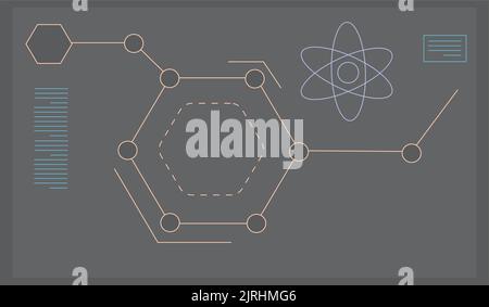 Scientific scheme on blackboard. Research data. Physical model isolated on white background Stock Vector