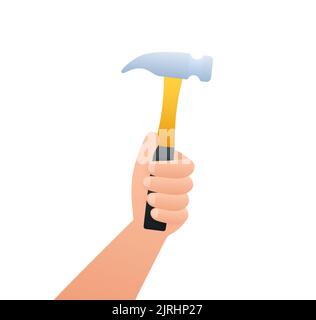 Claw hammer. Builder tools. Labour Day. Vector stock illustration. Stock Vector