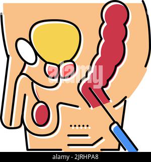 Prostate exam, check color icon. Digital rectal examination. Prostate ...