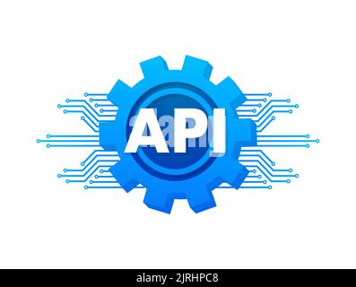 Cloud API - application programming interface. Internet network. Vector stock illustration. Stock Vector
