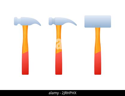 Claw hammer. Builder tools. Labour Day. Vector stock illustration. Stock Vector