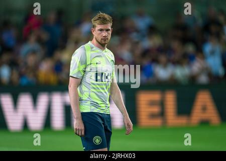 Barcelona, Spain, 24, August, 2022.  Spain-Football- Friendly match for the benefit of ALS research between FC Barcelona v Manchester City. (17) Kevin de Bruyne.  Credit: JG/Alamy Live News Stock Photo