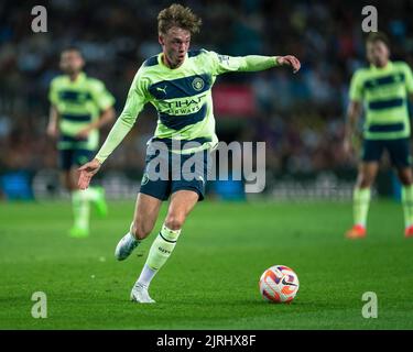 Barcelona, Spain, 24, August, 2022.  Spain-Football- Friendly match for the benefit of ALS research between FC Barcelona v Manchester City. (80) Cole Palmer.  Credit: JG/Alamy Live News Stock Photo
