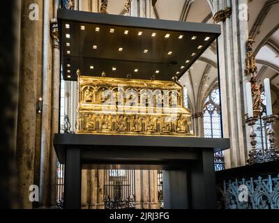 Shrine of the Three Kings, Great Cathedral of Cologne, Kolner Dom Stock Photo