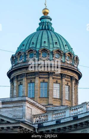 RUSSIA, PETERSBURG - AUG 18, 2022: kazan cathedral architecture petersburg sabor russia russian dome church, for column facade for city and old st Stock Photo