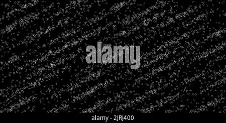 Falling numbers, big data concept. Binary white chaotic flying digits. Grand futuristic banner on black background. Digital vector illustration with falling numbers. Stock Vector