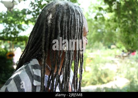 Woman with long dreads Stock Photo