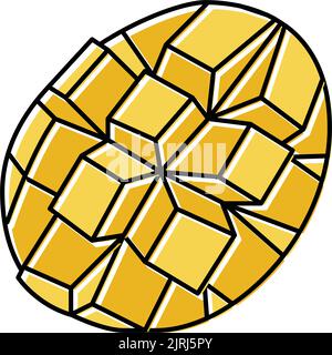 slice mango cube color icon vector illustration Stock Vector