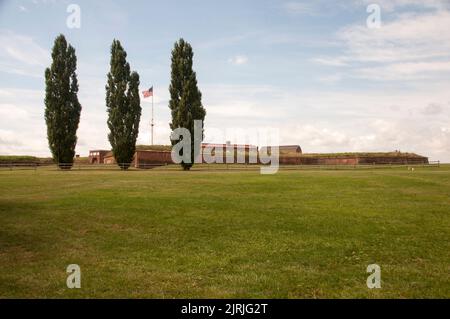 Fort McHenry, Baltimore. famed for it's stand against the British in 1814 and for inspiration of the American National Anthem. Stock Photo