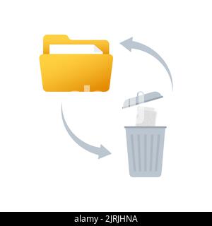 Process Delete file in paper. Remove document. Vector stock illustration. Stock Vector