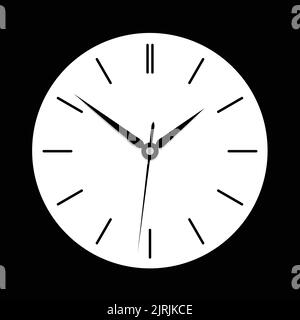 Flat design wall clock face with hands without numbers. Isolated on white background - vector Stock Vector