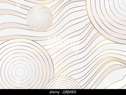Abstract luxury grey bronze corporate background with circles and waves. Vector design Stock Vector