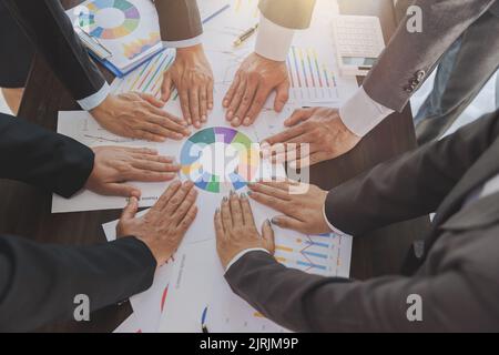 teamwork Successful meeting, workplace concept. Stock Photo