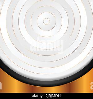 Abstract tech corporate vector background with bronze rings Stock Vector
